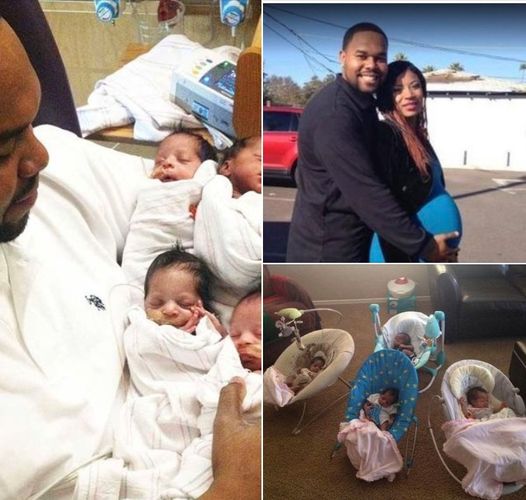 Husband kisses his beloved wife before delivery, but he has no idea he’s about to become a single dad to newborn quadruplets 😭💔