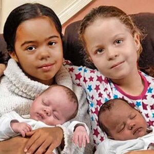 A family gifted with rare black & white twins receive the same blessing 7 years later