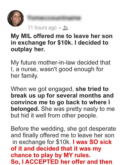 Future Mother-in-Law Offers $10K to Bride to Leave Her Son – She Takes It but Outplays Her Instead