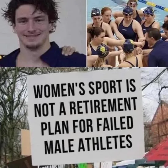 The women’s swim team says, “It’s not fair,” and refuses to compete against the men’s biology team.