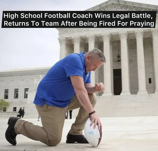 High School Football Coach Wins Legal Battle, Returns To Team After Being Fired For Praying