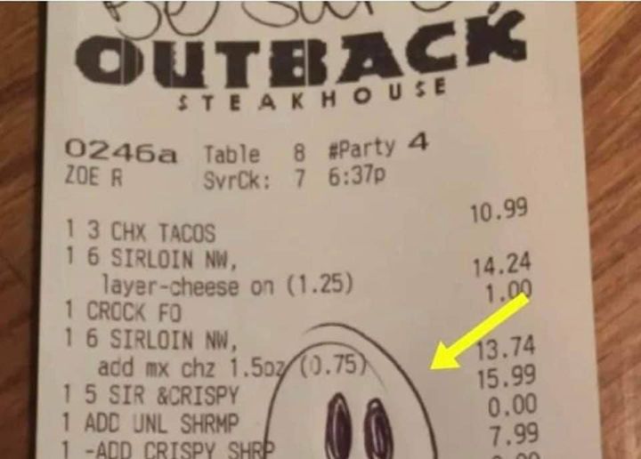 Outback Workers Turn Heads Online After People See Message They Left On Cops’ Receipt. See it below