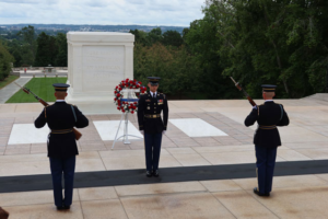 Men laugh at Tomb of the Unknown Soldier memorial, until camera catches soldier setting them straight. See it below!!