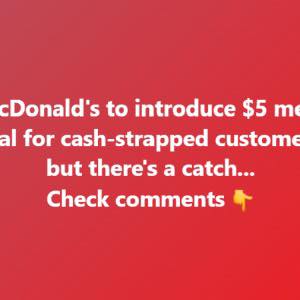 McDonald’s hopes to win back customers with $5 meal deal