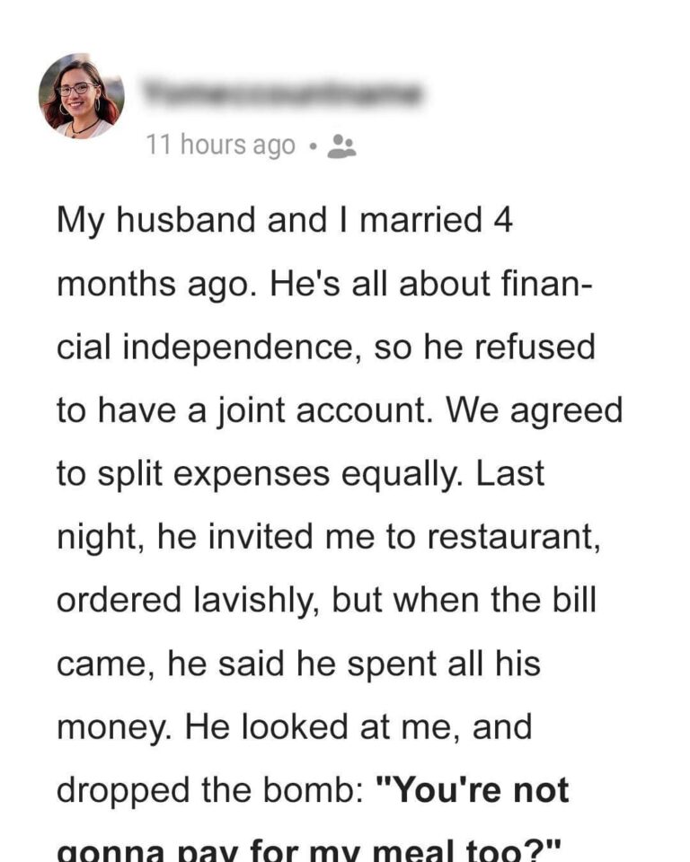 My Husband Invited Me to a Restaurant Then Demanded I Pay for Both of Us at the End of..