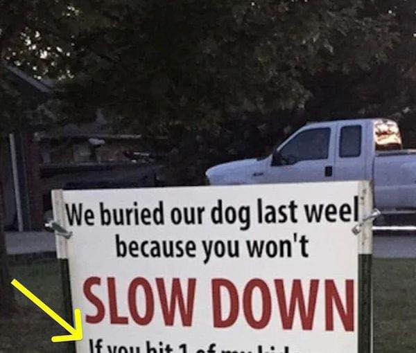 After dog gets hit by car, this sign has the entire neighborhood talking: