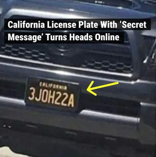 The Hidden Message On This California License Plate Has Gone Viral